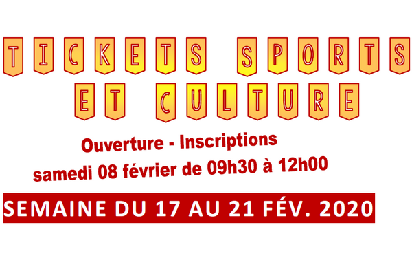 Tickets Sports & Culture – vacances d’hiver 2020