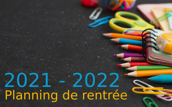 Planning de rentrée septembre 2021